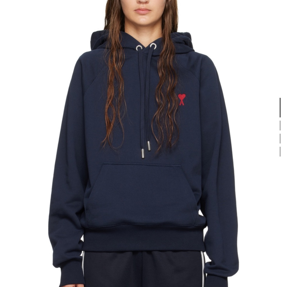 Ami Paris Navy Blue Hoodie